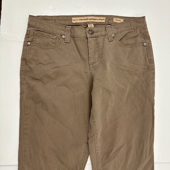 Vintage America Mid Rise Crop Women's size 8 Tan Brown Denim jeans - Picture 2 of 4